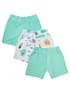Mee Mee Shorts Pack Of 3 - White & Mint